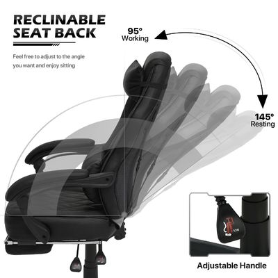 Le fauteuil de jeu en PU d' ALINUNU, style de course ergonomique réglable pour de longues séances de jeu.