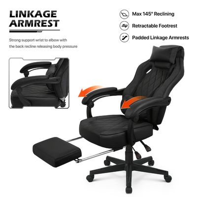 Le fauteuil de jeu en PU d' ALINUNU, style de course ergonomique réglable pour de longues séances de jeu.