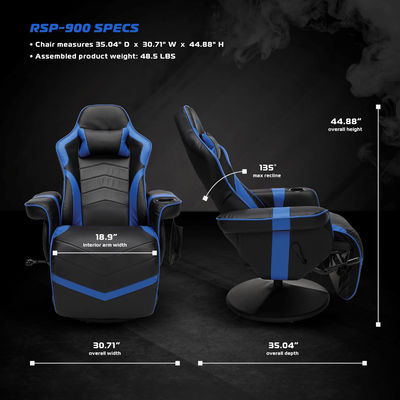 48.5 Pounds Chaise de jeu avec repose-pieds Couleur personnalisée et fonctionnalités multi-fonctionnelles