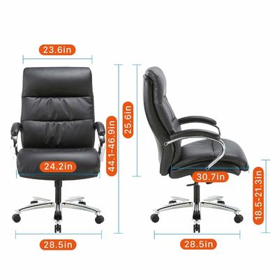 Chaise de bureau ergonomique à finition directement frottée à l'huile avec dos en maille et bras réglable en hauteur
