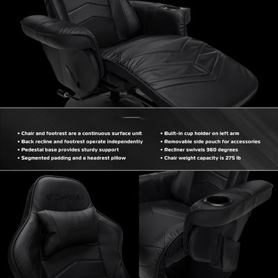 Chaise de jeu à 360 rouleaux avec réglage de hauteur et design moderne