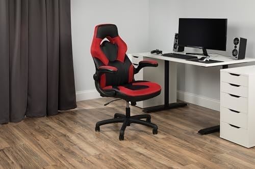 Chaise de jeu 360 pivotante ALINUNU Style de course Dos haut PC Bureau d'ordinateur avec repose-tête