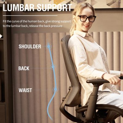 Chaise de bureau en treillis métallique à 360 rouleaux / réglable en hauteur / reclinable Chaise de bureau robuste et ergonomique
