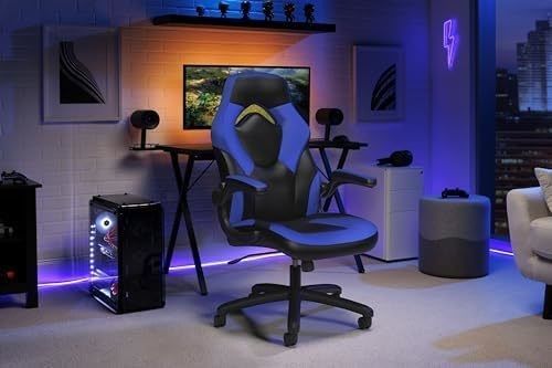 Chaise de jeu 360 pivotante ALINUNU Style de course Dos haut PC Bureau de jeu intégré repose-tête