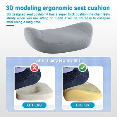 Chaise de bureau d'ordinateur de bureau ergonomique avec support de bras et de taille réglable en hauteur Gris