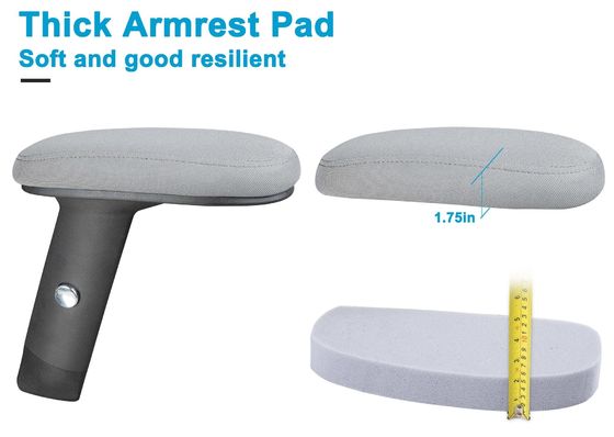 Chaise de bureau d'ordinateur de bureau ergonomique avec support de bras et de taille réglable en hauteur Gris