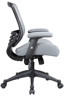 Chaise de bureau d'ordinateur de bureau ergonomique avec support de bras et de taille réglable en hauteur Gris