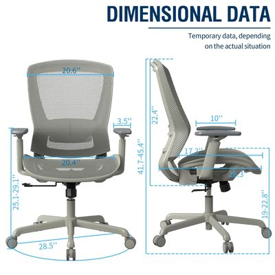 Chaise de bureau en maille avec dossier solide