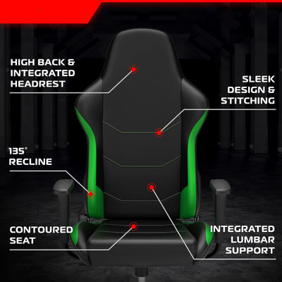 Chaise de jeu à recul à hauteur réglable avec 360 tours et appuie-tête intégré