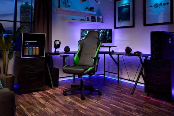 Chaise de jeu à recul à hauteur réglable avec 360 tours et appuie-tête intégré