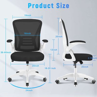 Chaise d'ordinateur confortable avec bras et soutien lombaire