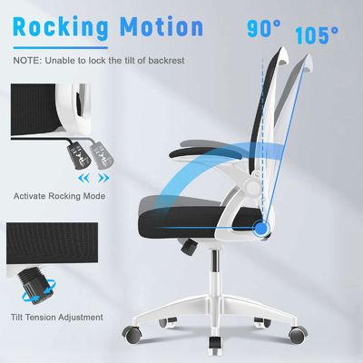 Chaise d'ordinateur confortable avec bras et soutien lombaire