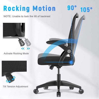 Chaise de bureau à dos moyen de conception moderne avec hauteur réglable pivotante et support lombaire