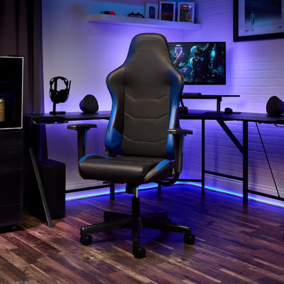 Chaise de jeu ergonomique confortable avec tissu réglable et appuie-tête intégré