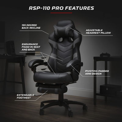 Chaise informatique ergonomique à repose-tête intégrée avec conception moderne et fonction de fauteuil