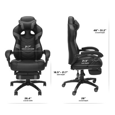 Chaise informatique ergonomique à repose-tête intégrée avec conception moderne et fonction de fauteuil