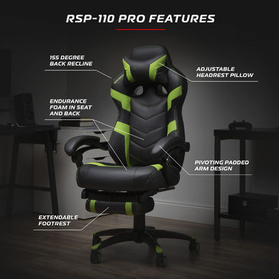 Chaise d'ordinateur de jeu ergonomique en aluminium de type métallique avec appuie-tête intégré