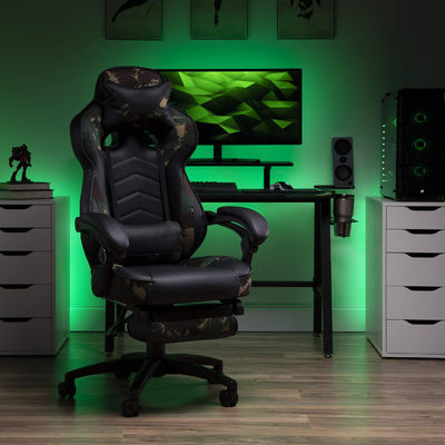 Chaise d'ordinateur pour ordinateur à 360 rouleaux ergonomique, jeu avec réglage de hauteur intégré du repose-tête