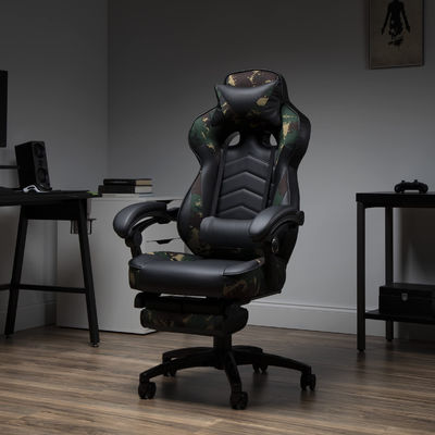 Chaise d'ordinateur pour ordinateur à 360 rouleaux ergonomique, jeu avec réglage de hauteur intégré du repose-tête