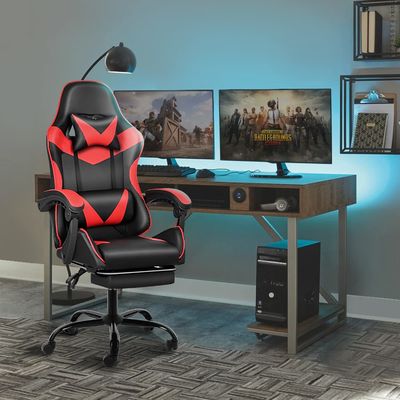 Chaise de jeu ergonomique avec repose-pieds et support lombaire 20&quot;D x 25&quot;W x 46&quot;H/360 pivotante