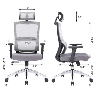 Chaise de bureau réglable en hauteur en forme de L Chaise de bureau pivotante pour adultes Travailler à domicile