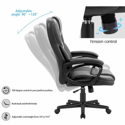 Métal Type métal Chaise de bureau de bureau haute arrière réglable chaise de bureau de gestion