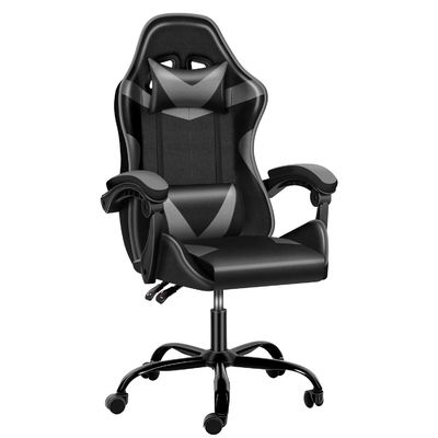 Chaise de jeu vidéo ergonomique avec repose-pieds et soutien lombaire