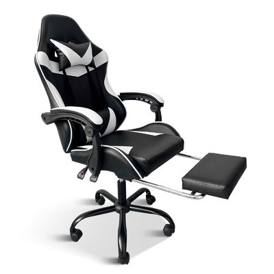 Chaise de jeu en tissu ergonomie avec repose-pieds et support lombaire