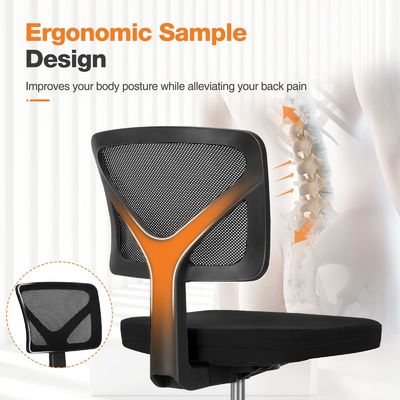 Chaise confortable à dos bas avec support lombaire et hauteur de siège réglable