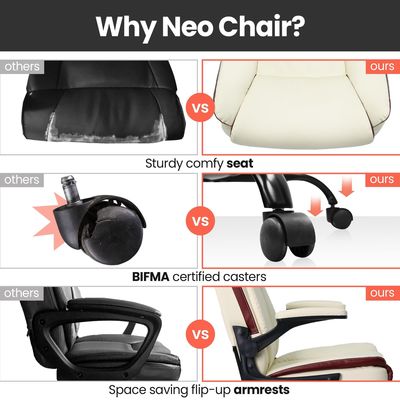 Chaise de bureau à domicile réglable avec appuie-bras et roues pivotantes
