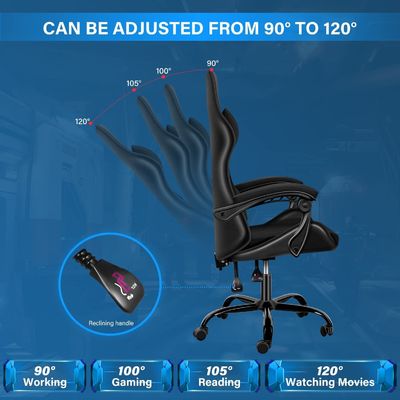 Salle de jeux ALINUNU Chaise de jeux vidéo ergonomie informatique avec repose-pieds et support lombaire