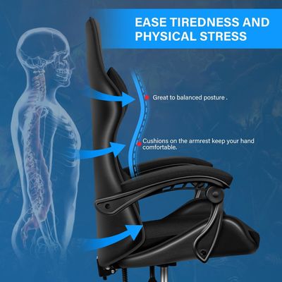 Salle de jeux ALINUNU Chaise de jeux vidéo ergonomie informatique avec repose-pieds et support lombaire