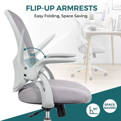 Emballage du courrier Y Chaise de bureau d'ordinateur en maille ergonomique avec support lombaire et bras pliables
