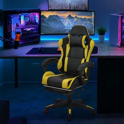 Emballage du courrier Chaise de jeu pour ordinateur personnalisée en couleur avec repose-tête et support lombaire