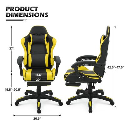 Emballage du courrier Chaise de jeu pour ordinateur personnalisée en couleur avec repose-tête et support lombaire