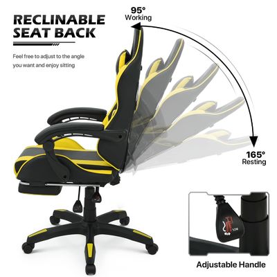 Emballage du courrier Chaise de jeu pour ordinateur personnalisée en couleur avec repose-tête et support lombaire
