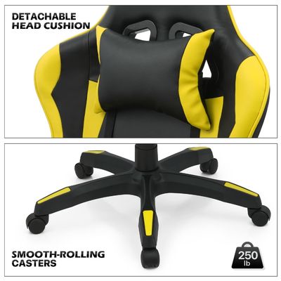Emballage du courrier Chaise de jeu pour ordinateur personnalisée en couleur avec repose-tête et support lombaire
