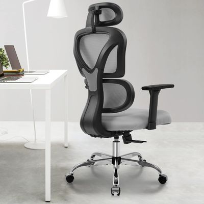Chaise de bureau ergonomique à dos haut confortable avec 3 ascenseurs à gaz et maillage respirant