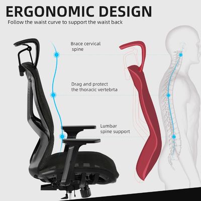 Chaise de bureau à dos haute ergonomie avec ascenseur à gaz 3 avec design de siège dynamique style moderne