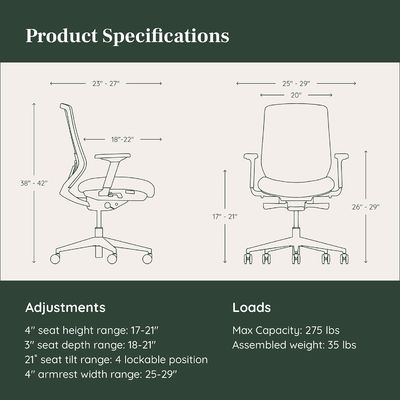 Chaise de bureau à domicile avec support lombaire réglable et pivotement 360
