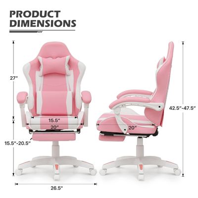 Chaise de jeu avec appuie-tête et soutien lombaire 25&quot;D x 26.5&quot;W x 42.5&quot;H Couleur personnalisée