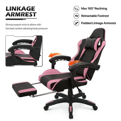 Chaise de jeu informatique ALINUNU 34,2 livres Ergonomie réglable avec appuie-tête et lombaire