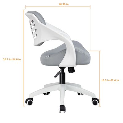 Chaise de bureau exécutif pivotante en métal en maille ergonomique avec hauteur réglable et support lombaire