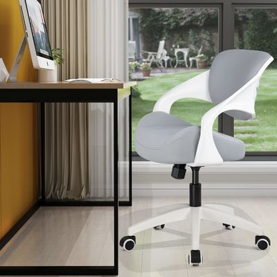 Chaise de bureau exécutif pivotante en métal en maille ergonomique avec hauteur réglable et support lombaire