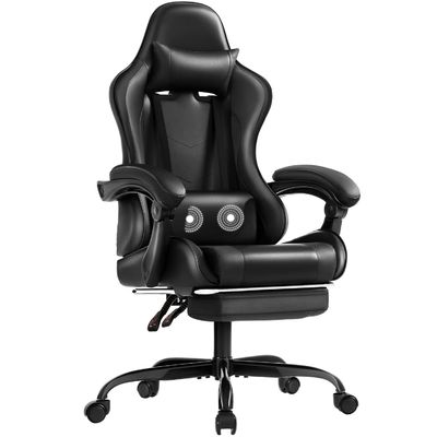 Chaise de jeu informatique ergonomique de style moderne avec repose-pieds et support lombaire de massage