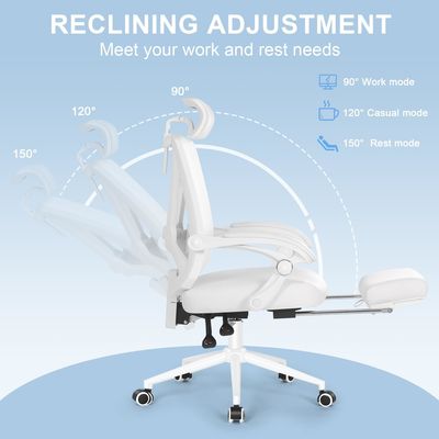 Chaise de bureau haute arrière exécutive avec 360 pivotements et support lombaire réglable 2D