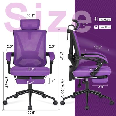 Acceptable OEM ODM haute chaise de bureau arrière avec support lombaire réglable 2D et repose-pieds
