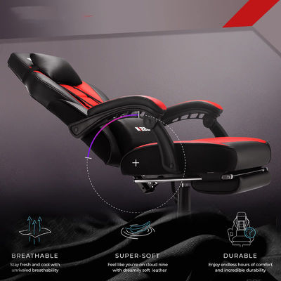 Chaise de jeu personnalisée en couleur de style de course avec repose-pieds et repose-tête 45 livres