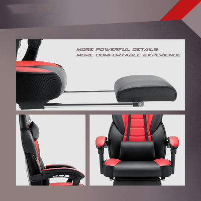 Chaise de jeu personnalisée en couleur de style de course avec repose-pieds et repose-tête 45 livres