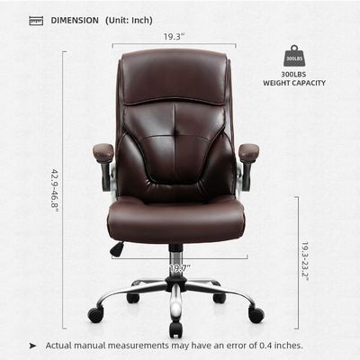 Chaise de bureau à dos élevé de type métallique à domicile avec support lombaire et tissu de lin